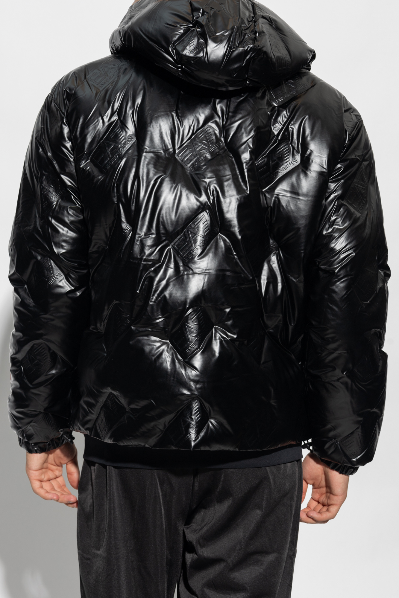 GenesinlifeShops Canada - Black Down jacket with logo EA7 Emporio